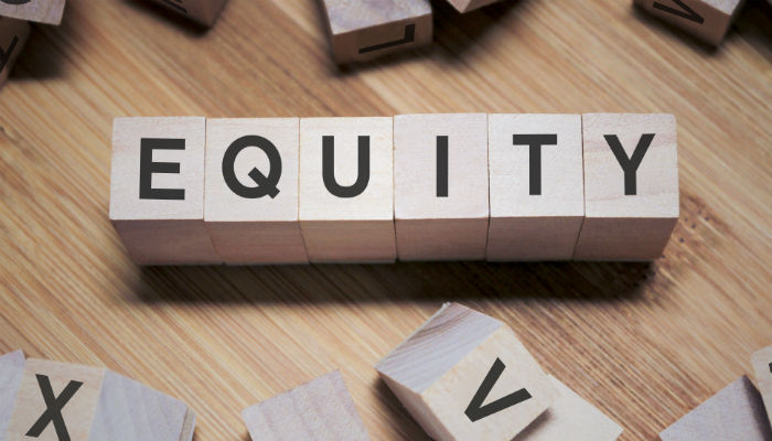 Equity Word Written In Wooden Cube