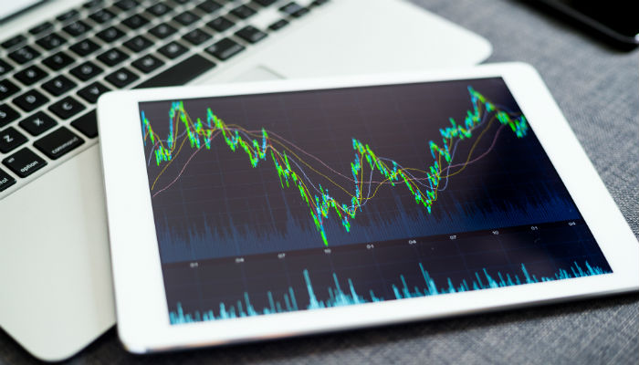 Financial stats on computer screen