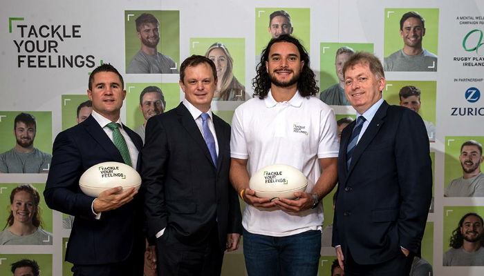 Zurich, RPI, James Lowe at the relaunch of the Tackle Your Feelings campaign