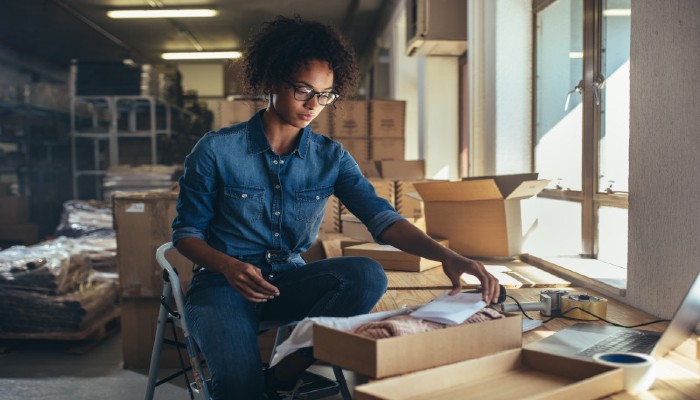 Young woman in workshop