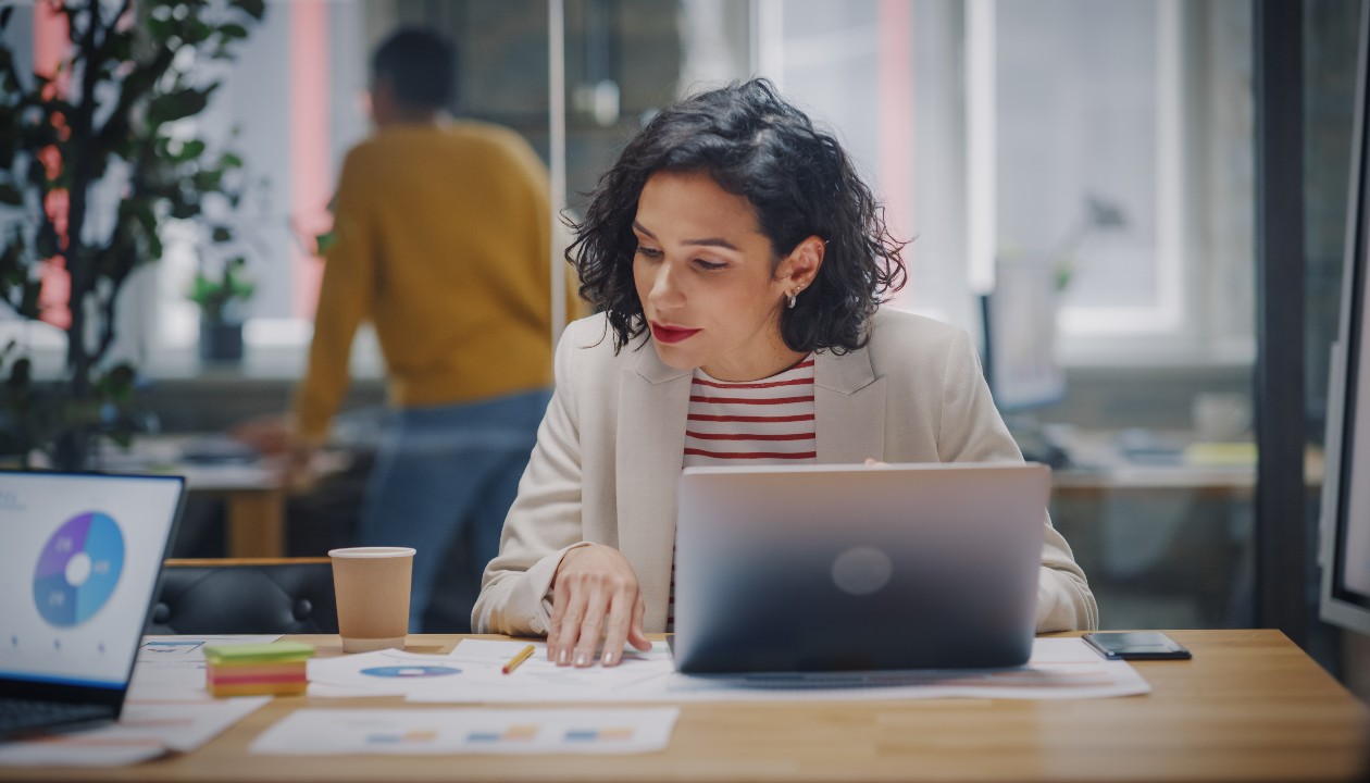 woman at office desk