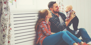 young family at home