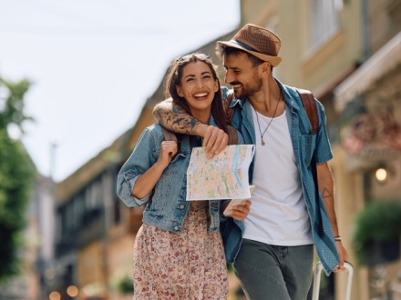 young couple on holiday