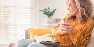 woman relaxing at home