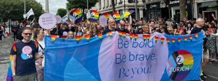 Zurich employees celebrating Dublin pride parade