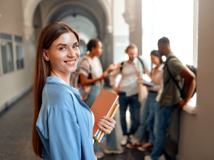 college students on campus