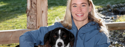 Kathy Baker Rugby 7s player with her dog