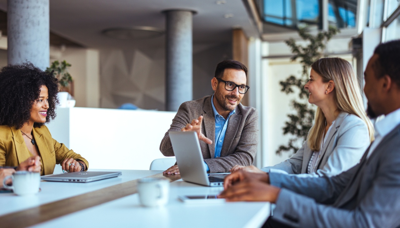Group of people having a meeting in an office