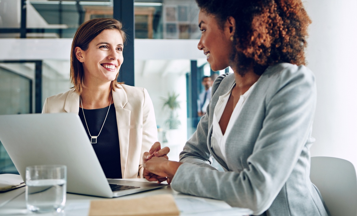 two female office workers