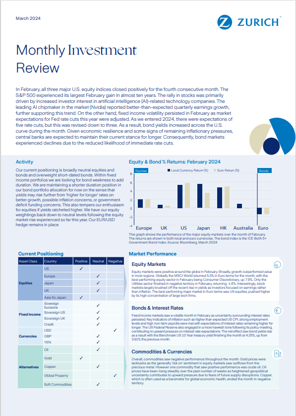 monthly investment review