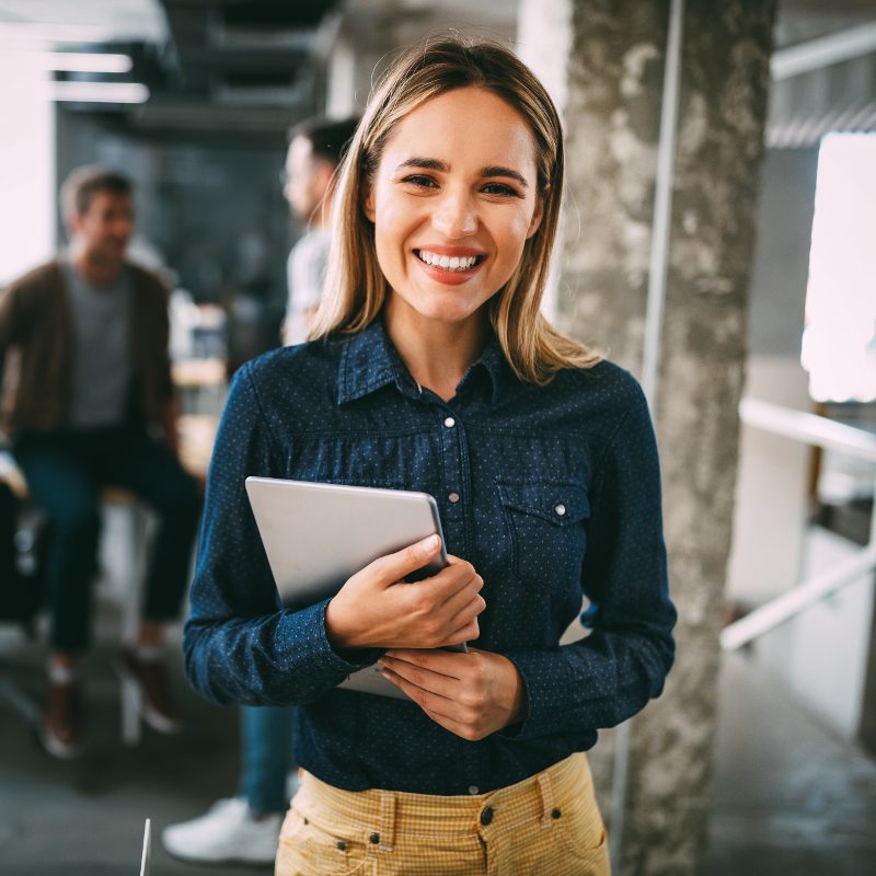 Employee smiling