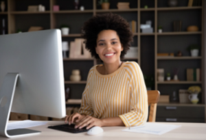 Woman at computer