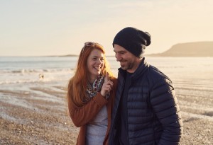 Young couple on beach