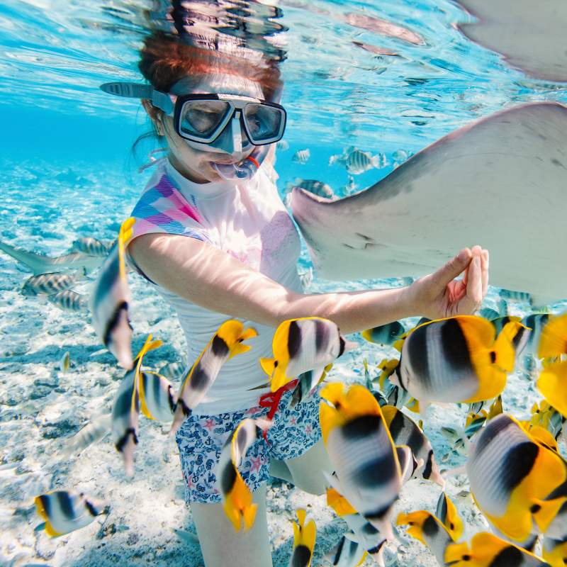 Child snorkeling