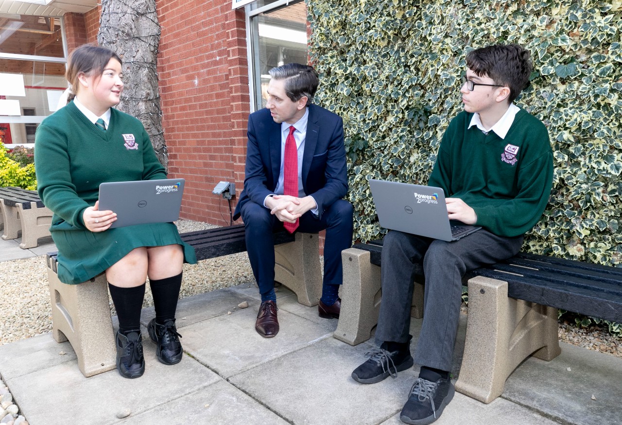 Minister Simon Harris at the launch of Power 2 Progress